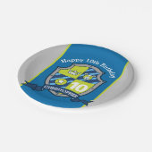 ナイツシールドベア10歳の誕生日カスタムプレート ペーパープレート (アングル)