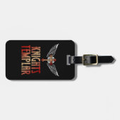 ナイツテンプラパーソナライズされたール中世クロスウィングス ラゲッジタグ (正面横)