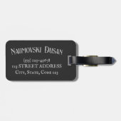 ナイツテンプラパーソナライズされたール中世クロスウィングス ラゲッジタグ (裏面横)