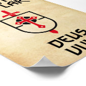 ナイツテンプラヴィンテージパピルスDeus Vult中世 ポスター (角)