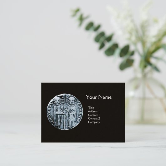 ナイツテンプラーモノグラムクラフト紙のシール 名刺 (スタンド正面)