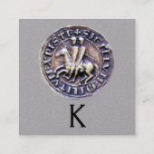 ナイツテンプラーモノグラムグレー紙のシール スクエア名刺 (裏面)