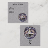 ナイツテンプラーモノグラムグレー紙のシール スクエア名刺 (正面/裏面)