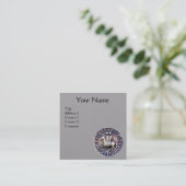 ナイツテンプラーモノグラムグレー紙のシール スクエア名刺 (スタンド正面)