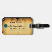 ナイツテンプラールパーチメントジェムブルーのシール ラゲッジタグ (正面横)