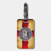 ナイツテンプラールパーチメントジェムブルーのシール ラゲッジタグ (裏面縦)