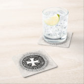 ナイツテンプラール中世クロスシールカスタムデザイン スクエアペーパーコースター (インサイチュ)