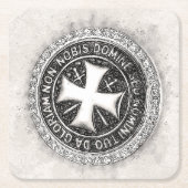 ナイツテンプラール中世クロスシールカスタムデザイン スクエアペーパーコースター (正面)