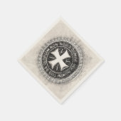 ナイツテンプラール中世クロスシールカスタムデザイン スタンダードカクテルナプキン (角)