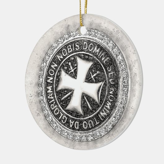ナイツテンプラール中世クロスシールカスタムデザイン セラミックオーナメント (左)