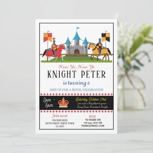 ナイツバースデーパーティー中世招待状 招待状 (スタンド正面)