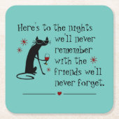 ナイツフレンドズワイントーストはこちら スクエアペーパーコースター (正面)