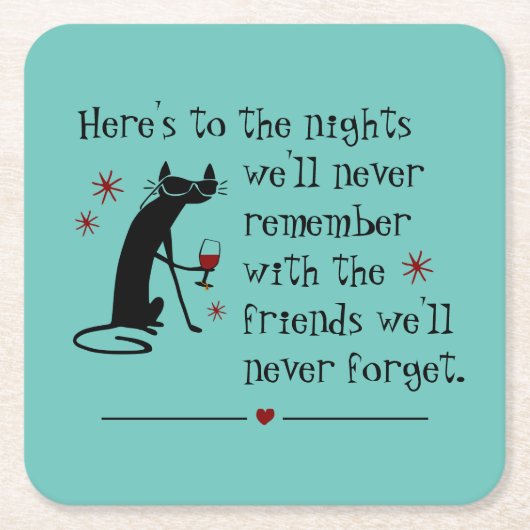 ナイツフレンドズワイントーストはこちら スクエアペーパーコースター (正面)