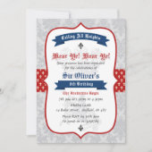 ナイトをテーマにした誕生日パーティーの招待状 招待状 (正面)