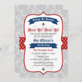 ナイトをテーマにした誕生日パーティーの招待状 招待状 (正面/裏面)