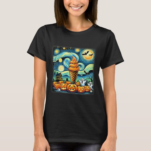 ナイトアイスクリームコーンハロウィーン Tシャツ (正面)