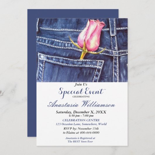 ナイトアウトパーティーイベント招待 招待状 (正面/裏面)