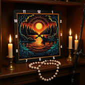 ナイトアングラーの夢 スクエア壁時計