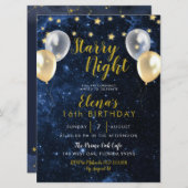 ナイトアンダーザスターズスウィート16誕生日招待状 招待状 (正面/裏面)