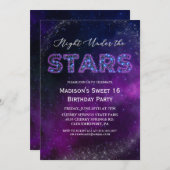 ナイトアンダーザスターズ誕生日招待状 招待状 (正面/裏面)