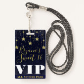 ナイトアンダースターズ金ゴールドダークブルー甘い16 VIPパス バッジ (裏面ランヤード)