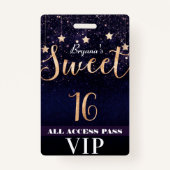 ナイトアンダースターズ金ゴールドパープルスイート16 VIPパス バッジ (正面)