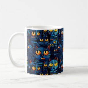 ナイトアートお洒落の猫 コーヒーマグカップ