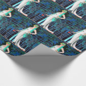 ナイトアートデコビューティファッションの赤いバラ ラッピングペーパー (角)