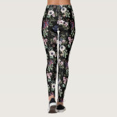 ナイトインザガーデン白黒とピンクフローラ レギンス (裏面)