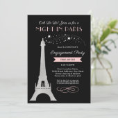 ナイトインパリエッフェルタワーピンク婚約パーティ 招待状 (スタンド正面)