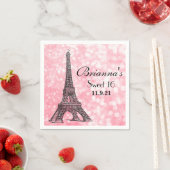 ナイトインパリグリッタースウィート16カスタムホテルナプキン スタンダードカクテルナプキン (インサイチュ)