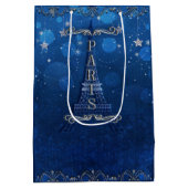 ナイトインパリスザスターズブルーシルバーパーティー ミディアムペーパーバッグ (裏面)