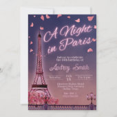 ナイトインパリ – 誕生日 招待状 (正面)