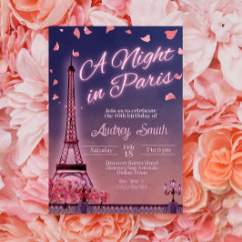 ナイトインパリ – 誕生日 招待状