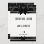 ナイトインブラックサテン&ホワイトフォーマル招待状 招待状 (正面/裏面)