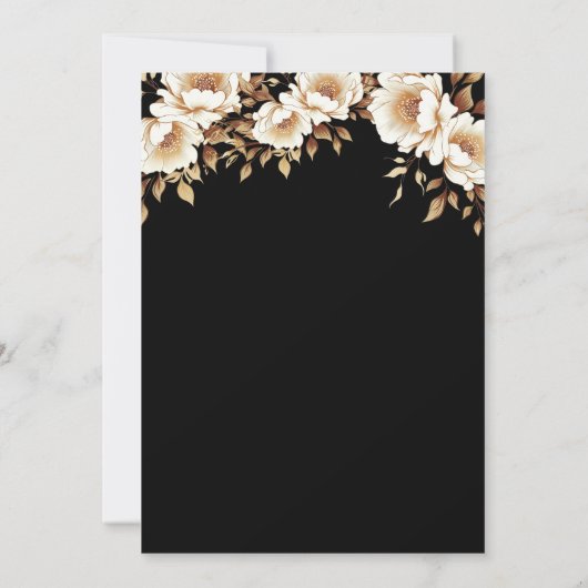 ナイトウィザブラック金ゴールドフローラリハーサルディナー 招待状 (裏面)