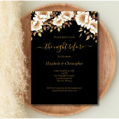 ナイトウィザブラック金ゴールドフローラリハーサルディナー 招待状