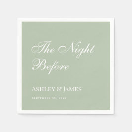 ナイトウィザージグリーンシンプルリハーサルディナー スタンダードカクテルナプキン