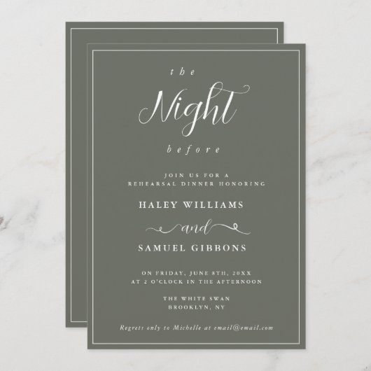 ナイトウィザージリハーサルディナー招待状 招待状 (正面/裏面)