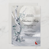 ナイトウィンターシーナリー&深紅色クリスマスパーティー 招待状 (正面/裏面)