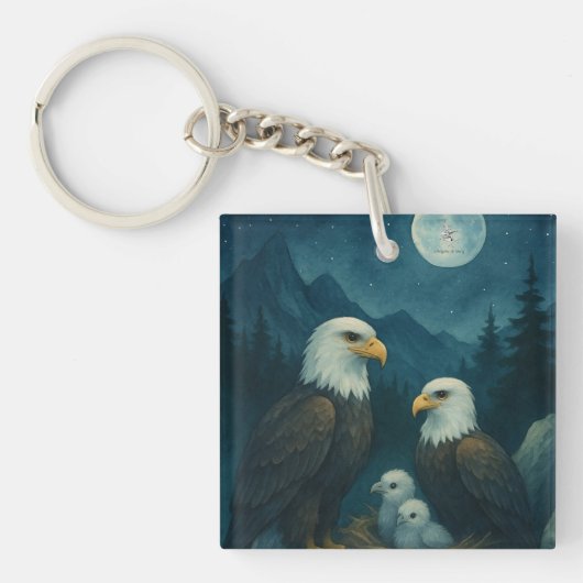 ナイトウォッチ – 星の下のイーグル家族 キーホルダー (正面)