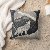 ナイトウルフハウル – 月光と森の美学 クッション (ブランケット)