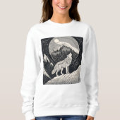 ナイトウルフハウル – 月光と森の美学 スウェットシャツ (正面)