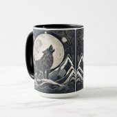 ナイトウルフハウル – 月光と森の美学 マグカップ (正面左)