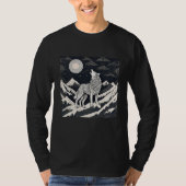 ナイトウルフハウル – 月光と森の美学 Tシャツ (正面)