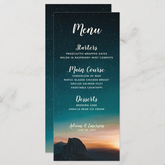 ナイトエレガントスカイマウンテンズ銀河系スターズ結婚 メニュー (正面/裏面)