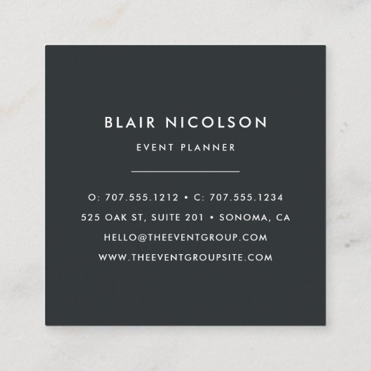 ナイトオアシス |花柄QRコード スクエア名刺 (裏面)