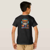 ナイトオウルゲーマーマスコット楽しいゲームイラスト Tシャツ (裏面フル)