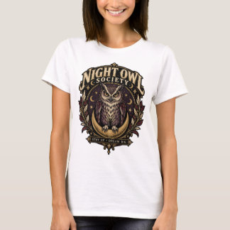 ナイトオウルソサエティ ヴィンテージ フクロウ 月 Tシャツ