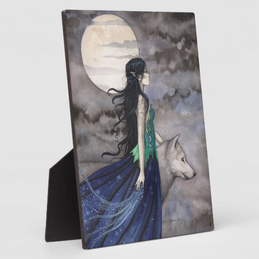 ナイトオブザウルフファンタジー自己スタンド写真 フォトプラーク (側面)